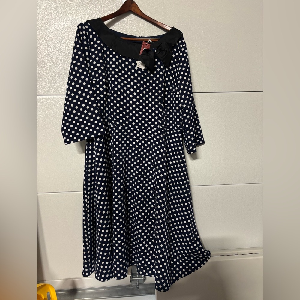 Polka Dot Navy Dress